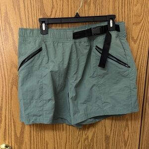 Women's Sage Green Active Shorts with Belt